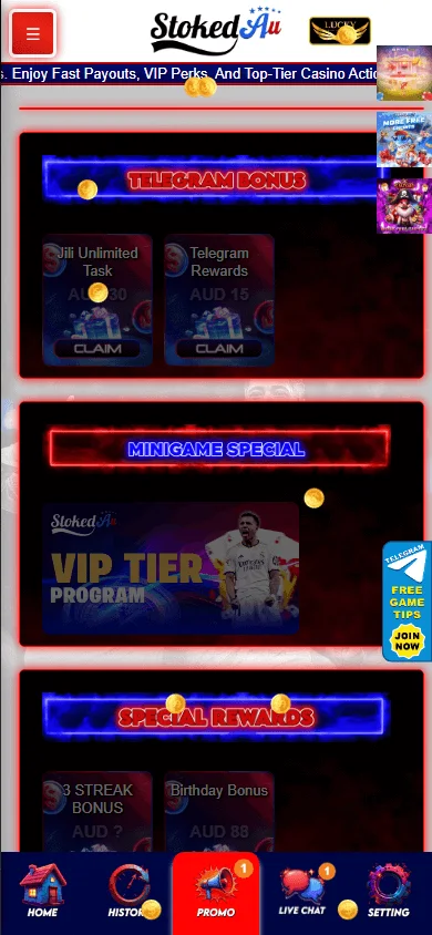 Stokedau Casino mobile promotions with deposit, lucky number and VIP offers